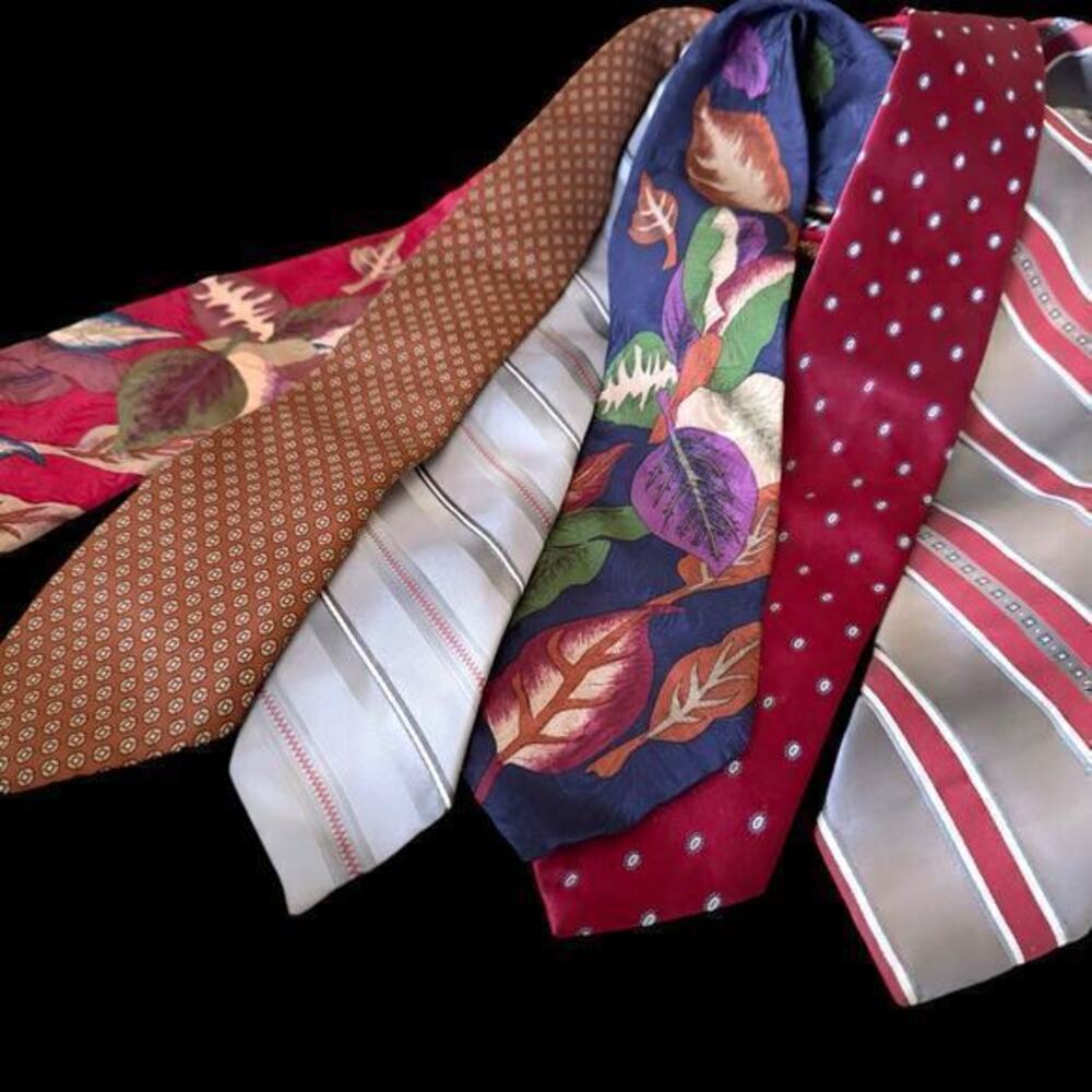 Vintage Lot of 6 Wembley Men's Neckties 1970 -90s Work Ties Abstract, Striped